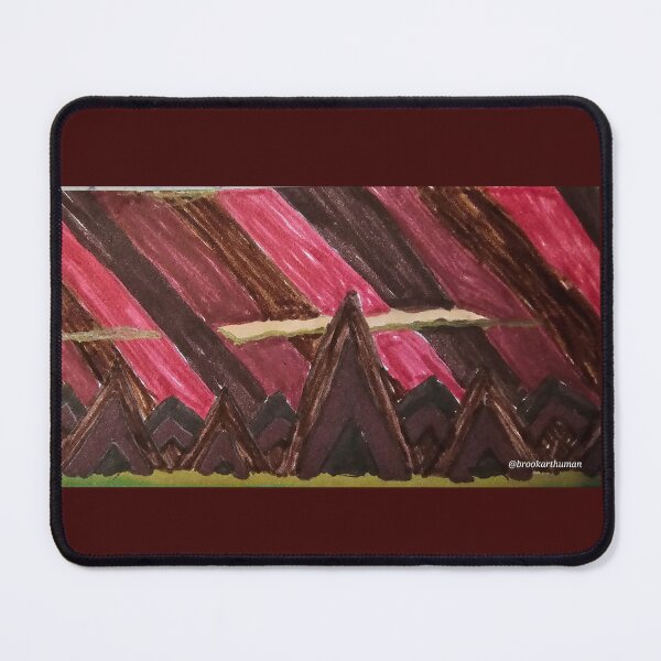 Item preview, Abstract mountain skyline scene "wood" browns designed and sold by DancingCreek.