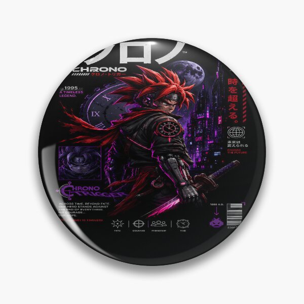 Item preview, Chrono trigger- neon future hero synthwave -cyberpunk aesthetic design designed and sold by Trinidesigns123.