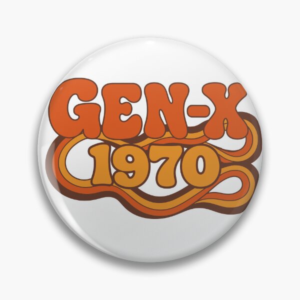 Item preview, Gen X 1970 – Retro Groovy Vintage Birthday Typography designed and sold by digital.stickerperso.com.