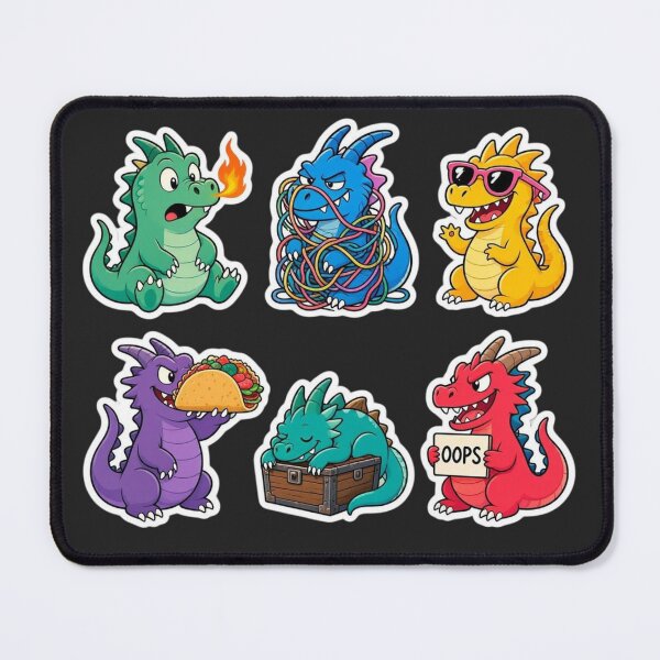 Item preview, Funny Dragon Squad: Quirky Cartoon Monster Sticker Pack & Humorous Fantasy Art designed and sold by Yasmine Mohammed.