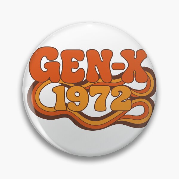 Item preview, Gen X 1972 – Retro Groovy Vintage Birthday Typography designed and sold by digital.stickerperso.com.