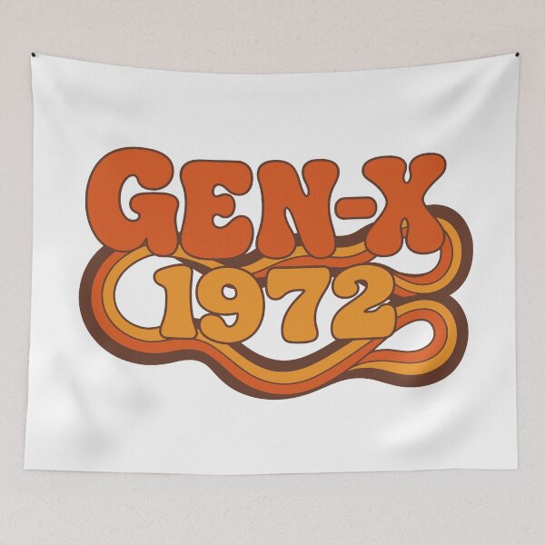Item preview, Gen X 1972 – Retro Groovy Vintage Birthday Typography designed and sold by digital.stickerperso.com.