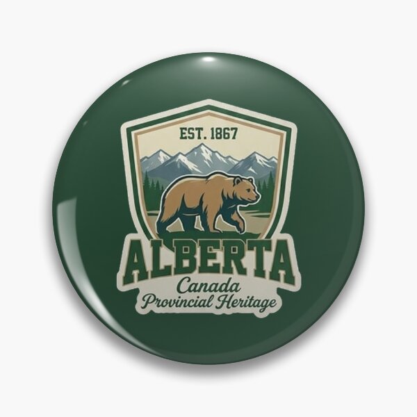 Item preview, Alberta Canada Provincial Heritage - Vintage Academic Grizzly Crest designed and sold by The True American.