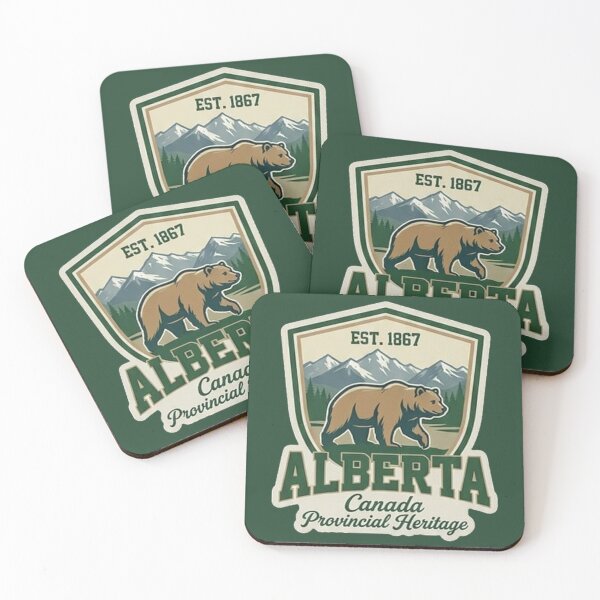 Item preview, Alberta Canada Provincial Heritage - Vintage Academic Grizzly Crest designed and sold by The True American.