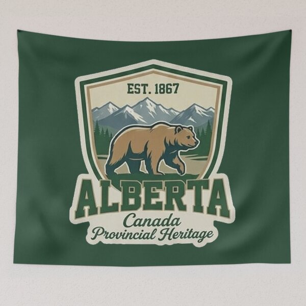 Item preview, Alberta Canada Provincial Heritage - Vintage Academic Grizzly Crest designed and sold by The True American.