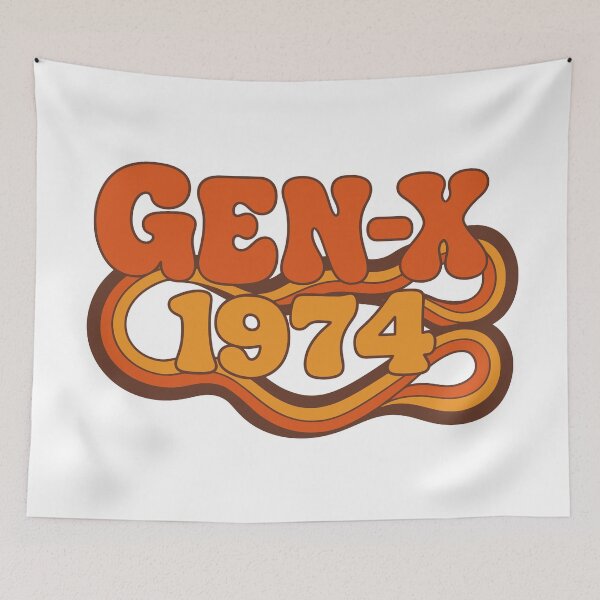 Item preview, Gen X 1974 – Retro Groovy Vintage Birthday Typography designed and sold by digital.stickerperso.com.