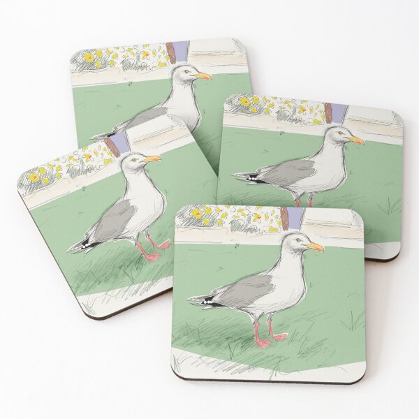 Item preview, Pet seagull. We love seagulls. Sketch. Watercolour designed and sold by KALEIDOSCOPE UK.
