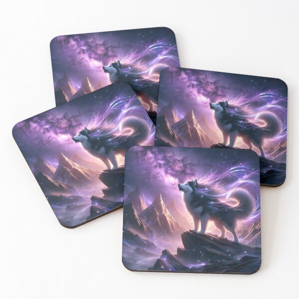 Item preview, Cosmic wolf and trails of light - Celestial magic designed and sold by davidromapixel.