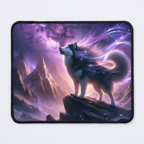Item preview, Cosmic wolf and trails of light - Celestial magic designed and sold by davidromapixel.