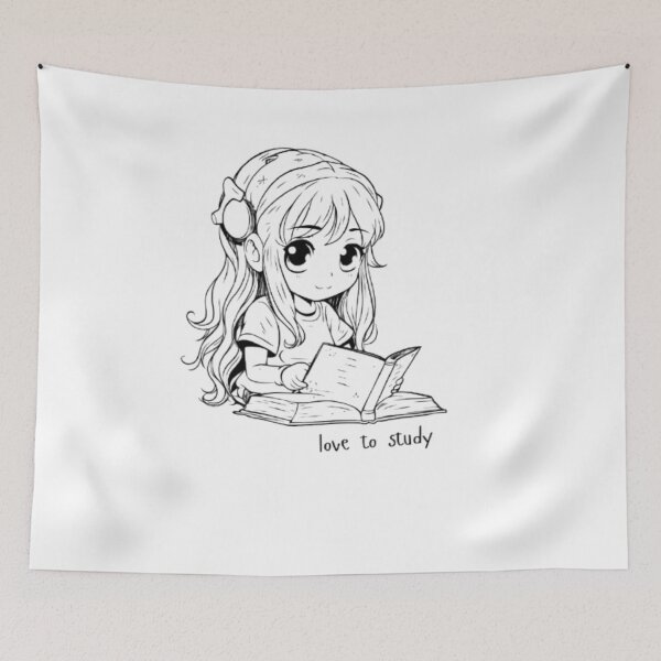Item preview, Love To Study Chibi Girl Shirt | Kawaii Student Bookworm Tee | Gift for Student Girl designed and sold by SOLIORA  ATELIER.