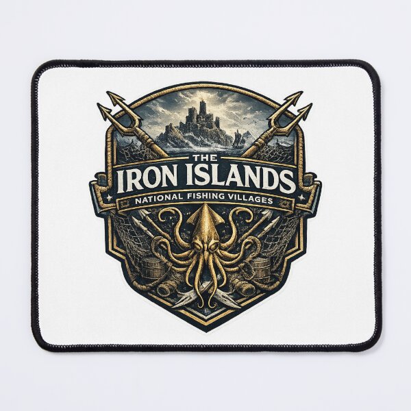 Item preview, The Iron Islands National Fishing Villages Logo – Dark Fantasy Coastal Emblem Design designed and sold by GarnerSupplyCo.