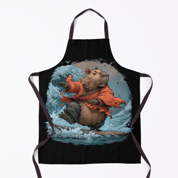 Item preview, Capybara Surfing Great wave off Japanese designed and sold by KreativKulture.