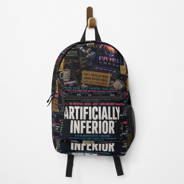 Item preview, Artificially Inferior Satirical AI Movie Poster designed and sold by ArtComixHaven.