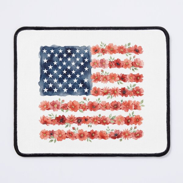 Item preview, Watercolor Floral American Flag – Patriotic USA Flowers Design designed and sold by Paper Drip.