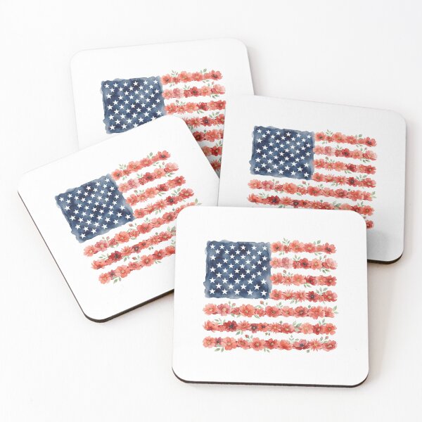 Item preview, Watercolor Floral American Flag – Patriotic USA Flowers Design designed and sold by Paper Drip.