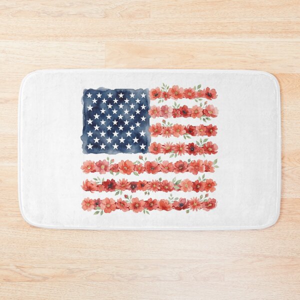 Item preview, Watercolor Floral American Flag – Patriotic USA Flowers Design designed and sold by Paper Drip.