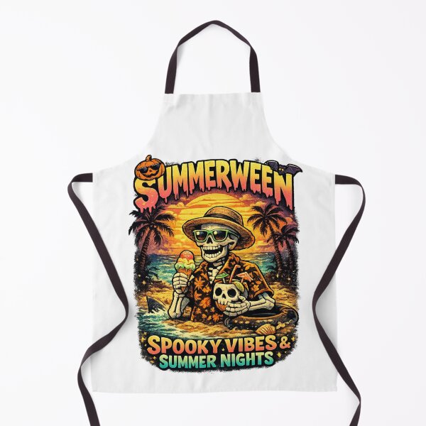 Item preview, Summerween Spooky Vibes Skeleton Beach Sunset Shirt designed and sold by vampbabe54.