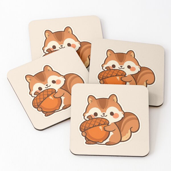 Item preview, Cozy Squirrel & Giant Acorn – Cute Autumn Kawaii Illustration designed and sold by Iras-Art-Corner.