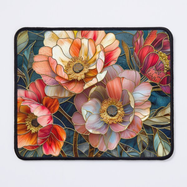 Item preview, Peonies Stained Glass Floral Art designed and sold by MargaretWiktor.
