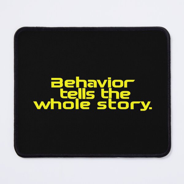 Item preview, Behavior Tells the Whole Story | Bold Yellow Motivational Quote in Modern Futuristic Typography designed and sold by Bright Nest Studio.