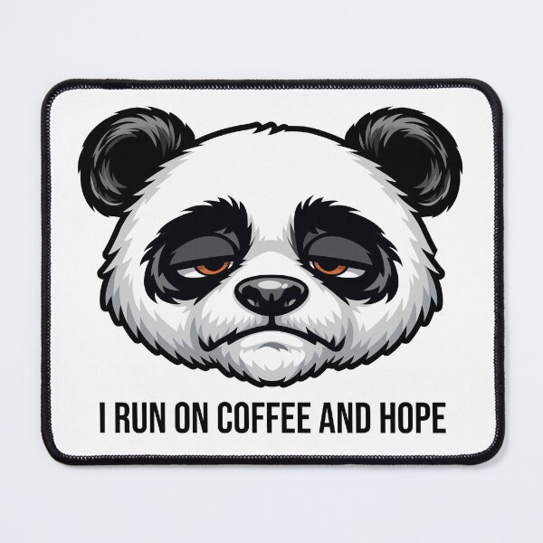 Item preview, I Run On Coffee And Hope Cute Sleepy Panda designed and sold by PixelsAndJoy.