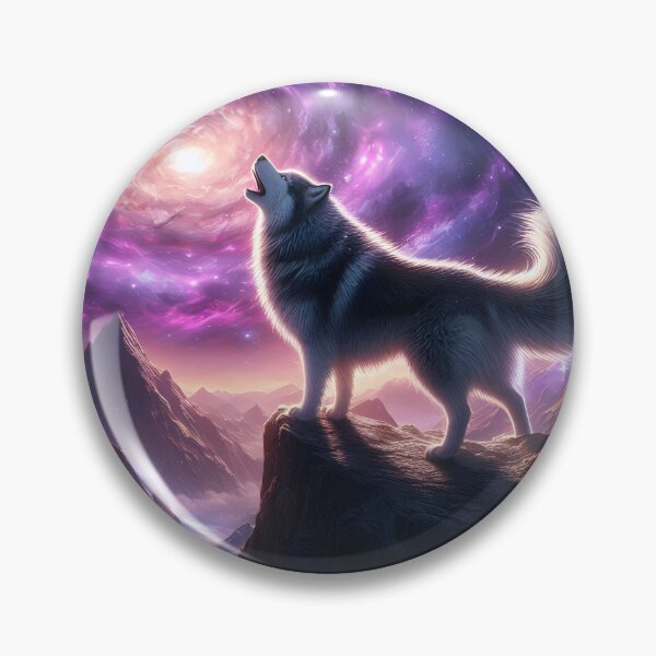 Item preview, Wolf howls at stellar vortex - Mystical universe designed and sold by davidromapixel.