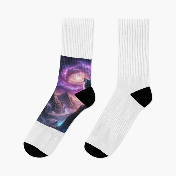 Item preview, Wolf howls at stellar vortex - Mystical universe designed and sold by davidromapixel.