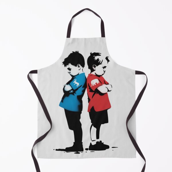 Item preview, banksy inspired drawing of two children standing back to back with their arms crossed in a stubborn or pouting manner designed and sold by 123ks.