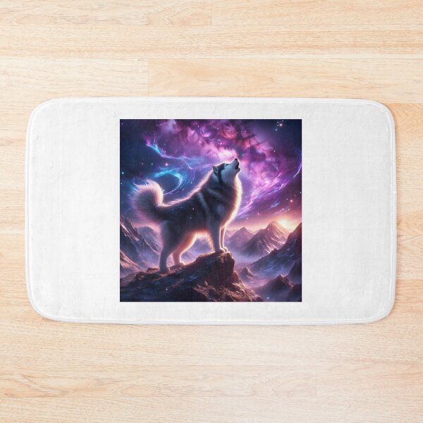 Item preview, Cosmic wolf howls to the firmament - Starlight glow designed and sold by davidromapixel.