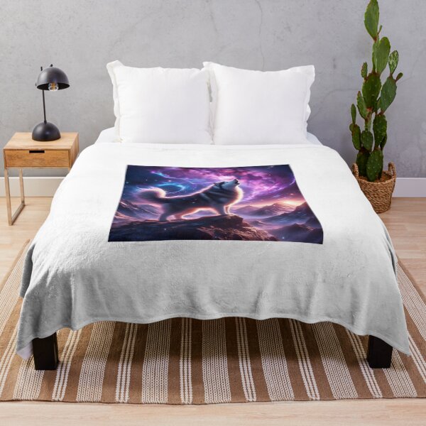 Item preview, Cosmic wolf howls to the firmament - Starlight glow designed and sold by davidromapixel.