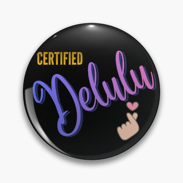 Item preview, Certified Delulu text with Korean finger heart designed and sold by ArtEllary.