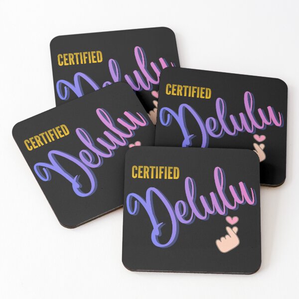 Item preview, Certified Delulu text with Korean finger heart designed and sold by ArtEllary.