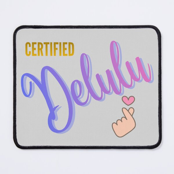 Item preview, Certified Delulu text with Korean finger heart designed and sold by ArtEllary.
