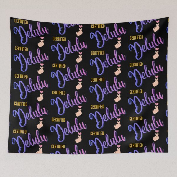 Item preview, Certified Delulu text with Korean finger heart designed and sold by ArtEllary.