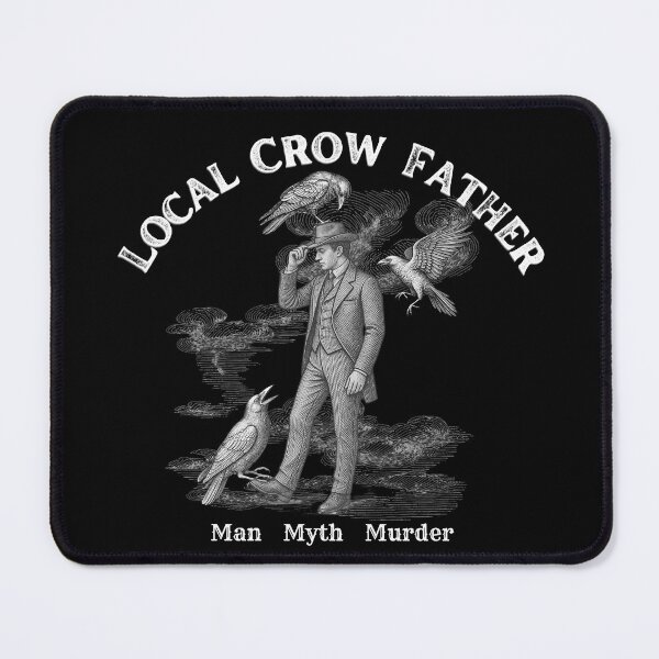 Item preview, Local Crow Father | Man Myth Murder Vintage Crow Art | White Ink Edition designed and sold by SunandShade.