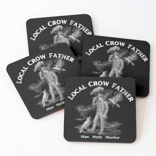 Item preview, Local Crow Father | Man Myth Murder Vintage Crow Art | White Ink Edition designed and sold by SunandShade.
