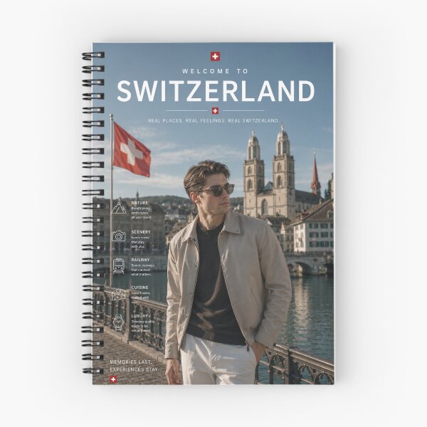 Item preview, Welcome to Switzerland Travel Poster | Zurich Scenic Luxury European Aesthetic Wall Art designed and sold by Inkora-Art.