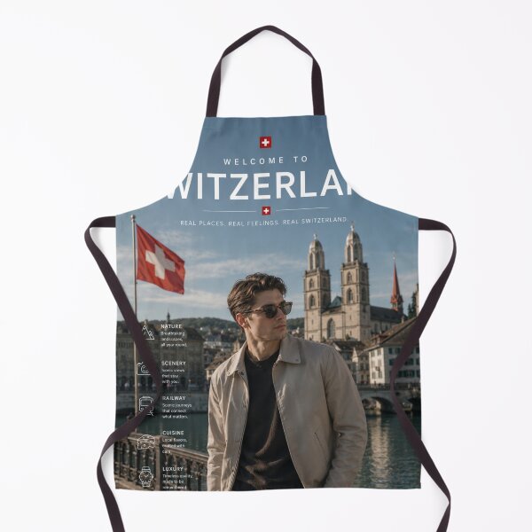 Item preview, Welcome to Switzerland Travel Poster | Zurich Scenic Luxury European Aesthetic Wall Art designed and sold by Inkora-Art.