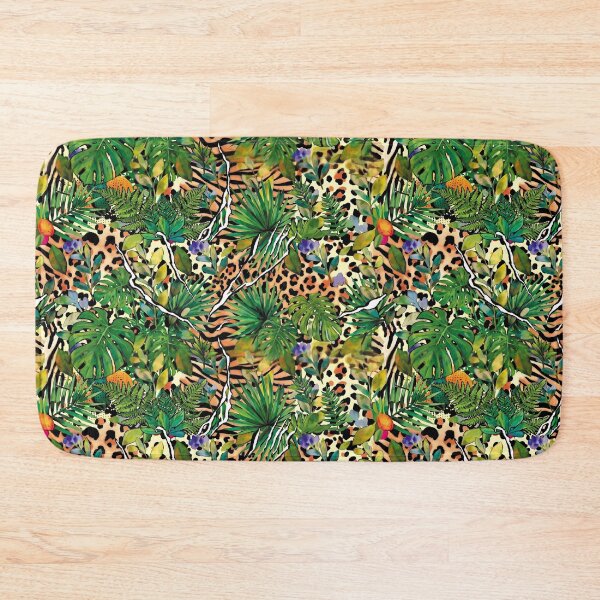 Item preview, Jungle, tropics, animal print, flowers, palm leaves, summer design, watercolor, abstract designed and sold by ColdStarfish.
