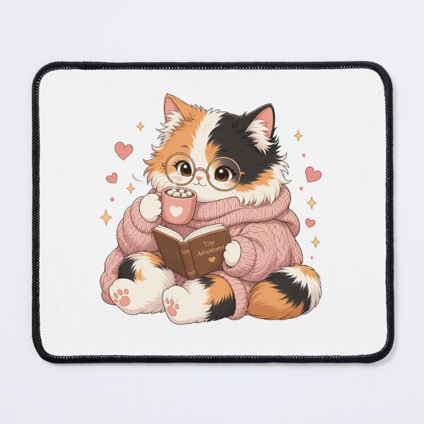 Item preview, Sorry I'm Booked Cozy Calico Cat Reading designed and sold by Ashley critters.