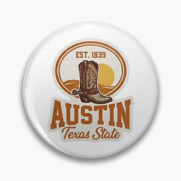 Item preview, Austin Texas State - Vintage Academic Cowboy Boot Crest designed and sold by The True American.