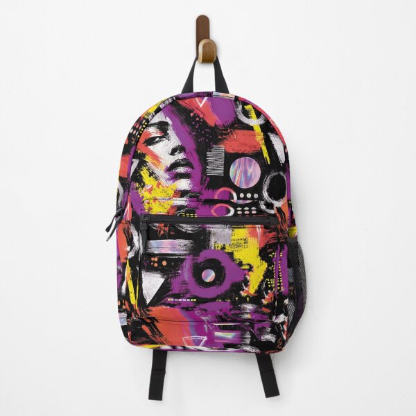 Item preview, Geometric patterns, abstract, purple, violet, yellow, face designed and sold by ColdStarfish.