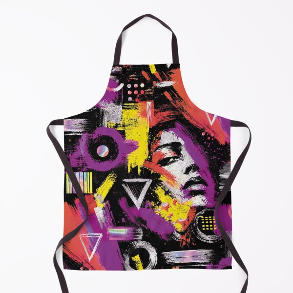 Item preview, Geometric patterns, abstract, purple, violet, yellow, face designed and sold by ColdStarfish.