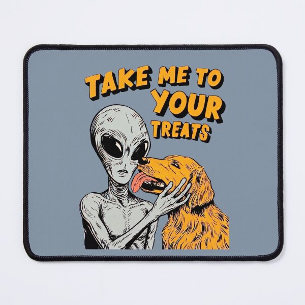 Item preview, Take Me To Your Treats Retro Alien Dog designed and sold by Cosmic Cactus.