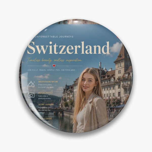 Item preview, Switzerland Luxury Travel Poster | Scenic Swiss City Vintage Aesthetic Wall Art designed and sold by Inkora-Art.