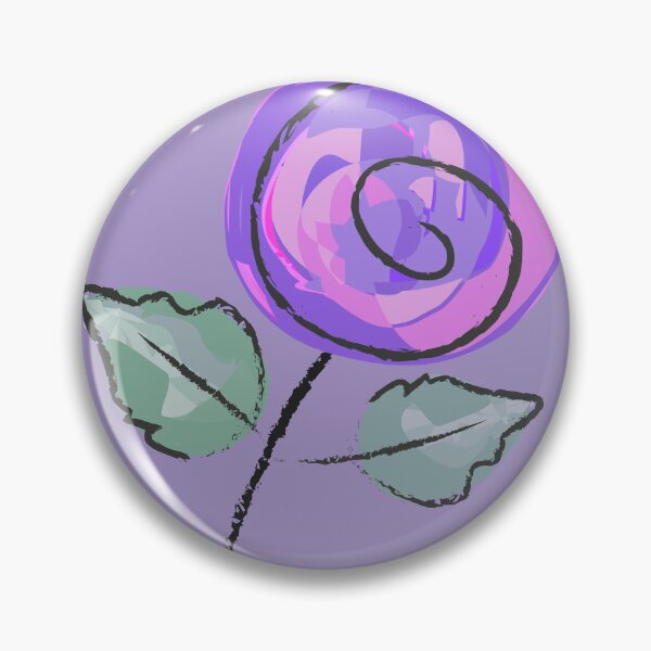 Item preview, Purple stylized rose with leaves designed and sold by ZorianArt.