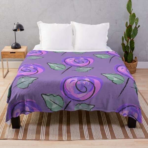 Item preview, Purple stylized rose with leaves designed and sold by ZorianArt.