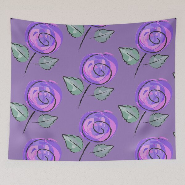 Item preview, Purple stylized rose with leaves designed and sold by ZorianArt.