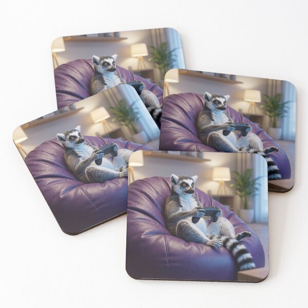 Item preview, Ring-Tailed Lemur Plays Video Games designed and sold by Tridentulus.