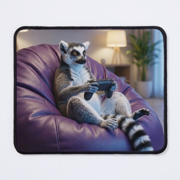 Item preview, Ring-Tailed Lemur Plays Video Games designed and sold by Tridentulus.